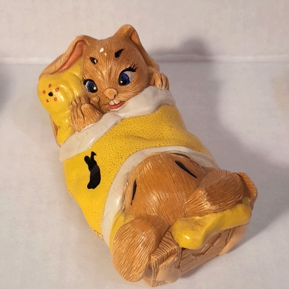 💗 3 Adorable England Vintage Pepiware Bunny Rabbit Stoneware Figurines lot - Picture 5 of 7